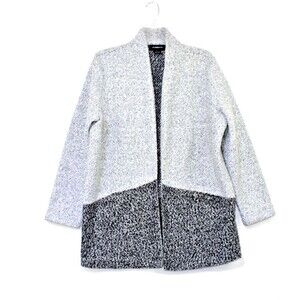 Liz Claiborne Career Women's Grey Long Sleeve Open Front Cardigan Sweater Sz L